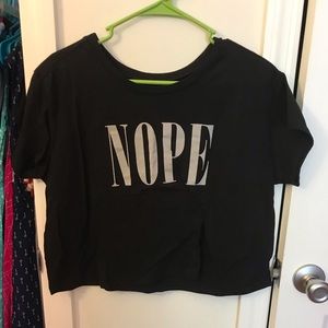 Like new Torrid black cropped “NOPE” tee shirt